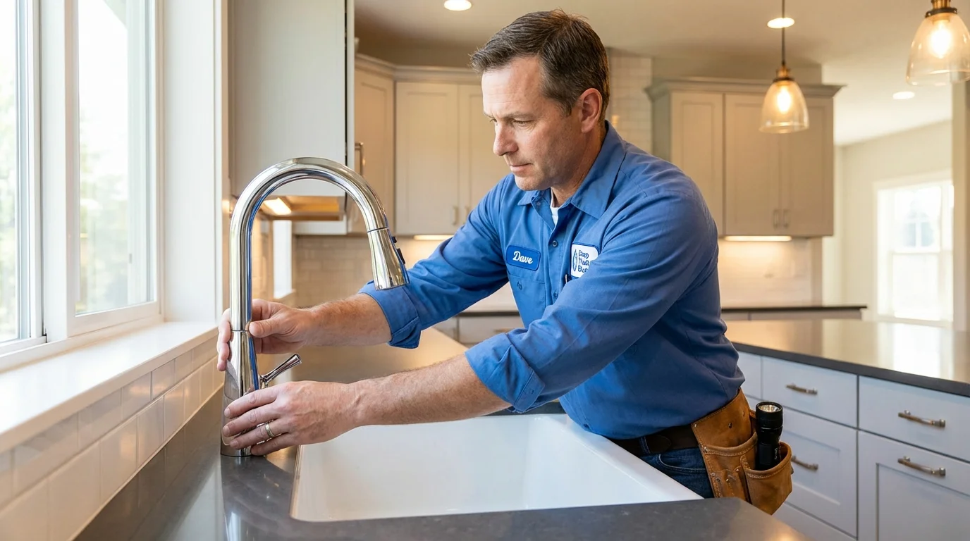 Kitchen faucet installation by Johns Plumbing LLC in Bloomfield